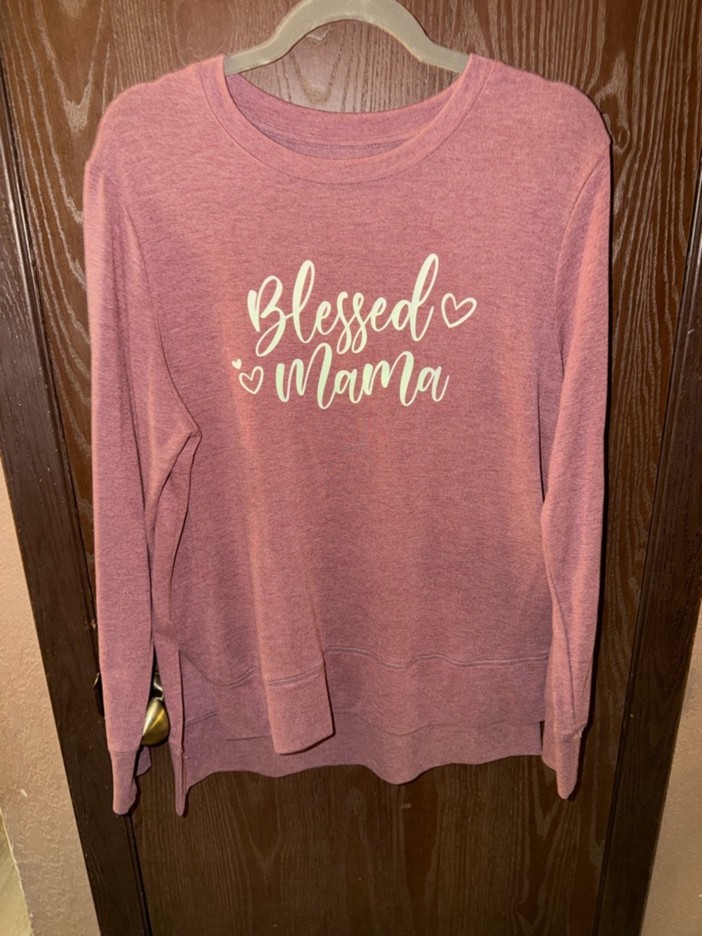 Blessed Mama Long Sleeve Shirt - Dusty Rose